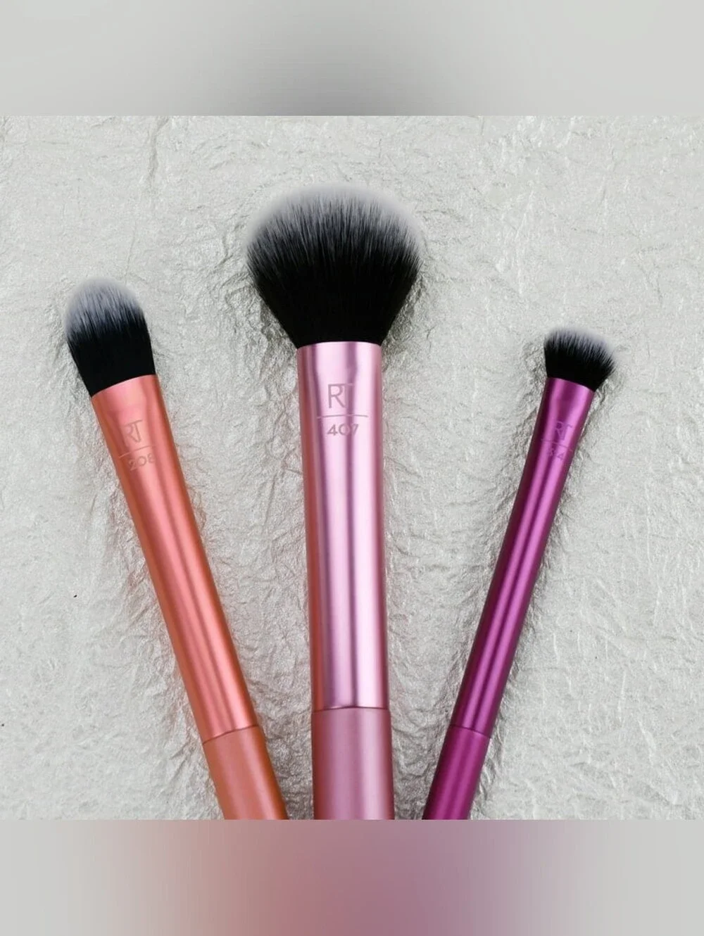 Real Techniques Travel Essentials 2.0 Makeup Brush Set Of 3 Face Eyes NWT Sealed